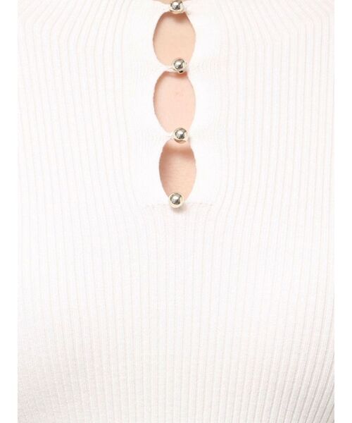 MERCURYDUO（マーキュリーデュオ）の「前後2WAY金ボタンアメスリニット（ニット/セーター・レディース・ミント/オフホワイト/ベージュ・FREE）」の6枚目の写真