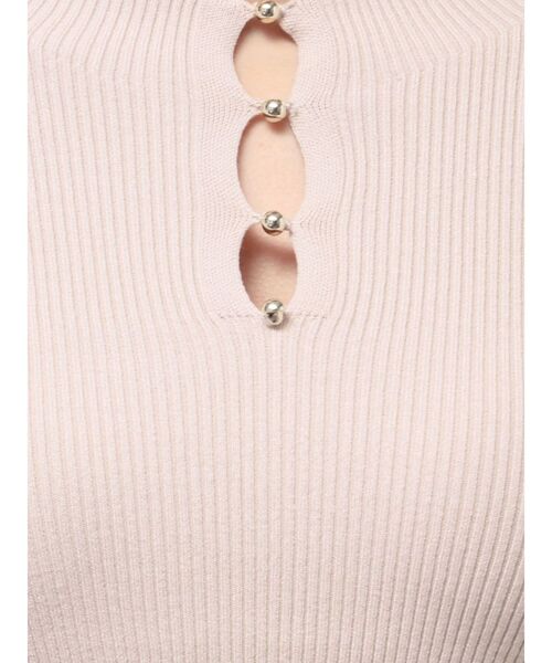 MERCURYDUO（マーキュリーデュオ）の「前後2WAY金ボタンアメスリニット（ニット/セーター・レディース・ミント/オフホワイト/ベージュ・FREE）」の5枚目の写真