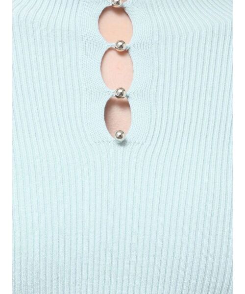 MERCURYDUO（マーキュリーデュオ）の「前後2WAY金ボタンアメスリニット（ニット/セーター・レディース・ミント/オフホワイト/ベージュ・FREE）」の4枚目の写真