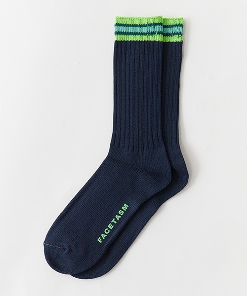 FACETASM（ファセッタズム）の「FACETASM/ファセッタズム 手編み風 2Pハイソックス 2026年春夏（ソックス/靴下・メンズ・ホワイト系その他/ブルー系その他・FREE）」の10枚目の写真