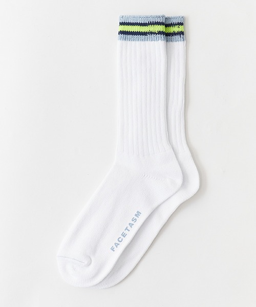 FACETASM（ファセッタズム）の「FACETASM/ファセッタズム 手編み風 2Pハイソックス 2026年春夏（ソックス/靴下・メンズ・ホワイト系その他/ブルー系その他・FREE）」の6枚目の写真