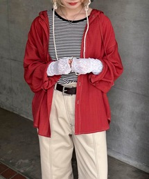 DOUBLE NAME（ダブルネーム）の「シアー楊柳 配色ステッチフーディシャツ（シャツ/ブラウス）」