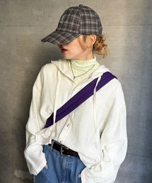 DOUBLE NAME（ダブルネーム）の「シアー楊柳 配色ステッチフーディシャツ（シャツ/ブラウス）」