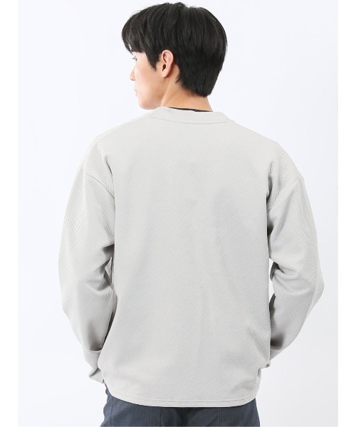 m.f.editorial（エムエフエディトリアル）の「【ストレッチ 羽織り カットアウター】カウラ/Kaule ふくれジャガード ノーカラーカーディガン（カーディガン/ボレロ・メンズ・ネイビー/ライトグレー/ブラック・X-LARGE/LARGE/MEDIUM）」の15枚目の写真