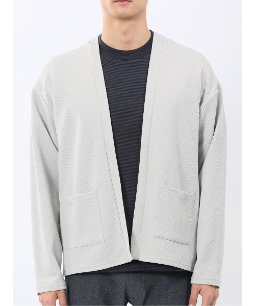 m.f.editorial（エムエフエディトリアル）の「【ストレッチ 羽織り カットアウター】カウラ/Kaule ふくれジャガード ノーカラーカーディガン（カーディガン/ボレロ・メンズ・ネイビー/ライトグレー/ブラック・X-LARGE/LARGE/MEDIUM）」の18枚目の写真