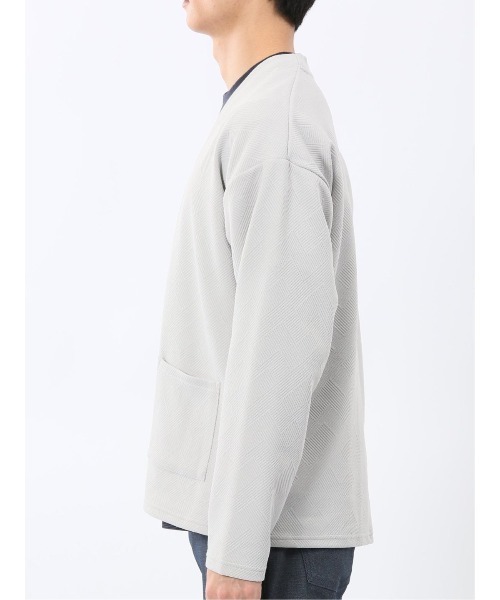 m.f.editorial（エムエフエディトリアル）の「【ストレッチ 羽織り カットアウター】カウラ/Kaule ふくれジャガード ノーカラーカーディガン（カーディガン/ボレロ・メンズ・ネイビー/ライトグレー/ブラック・X-LARGE/LARGE/MEDIUM）」の19枚目の写真