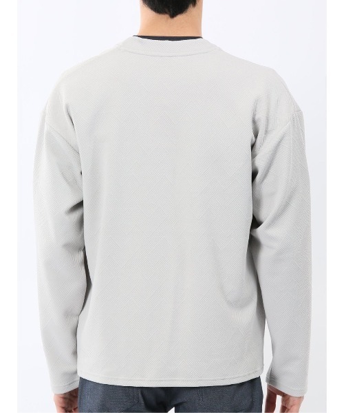 m.f.editorial（エムエフエディトリアル）の「【ストレッチ 羽織り カットアウター】カウラ/Kaule ふくれジャガード ノーカラーカーディガン（カーディガン/ボレロ・メンズ・ネイビー/ライトグレー/ブラック・X-LARGE/LARGE/MEDIUM）」の20枚目の写真