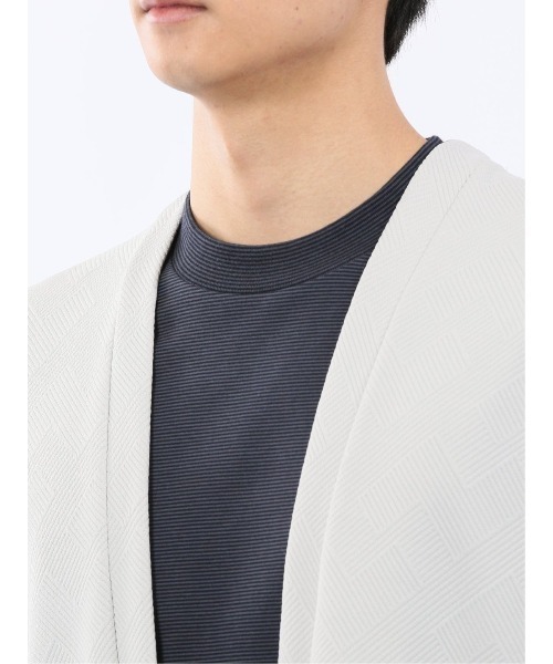 m.f.editorial（エムエフエディトリアル）の「【ストレッチ 羽織り カットアウター】カウラ/Kaule ふくれジャガード ノーカラーカーディガン（カーディガン/ボレロ・メンズ・ネイビー/ライトグレー/ブラック・X-LARGE/LARGE/MEDIUM）」の21枚目の写真