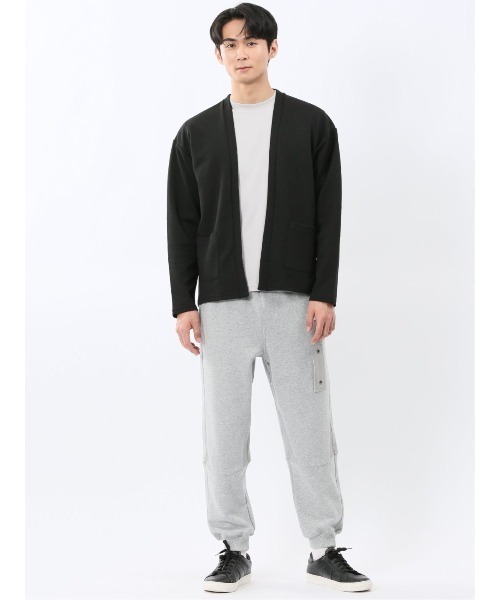 m.f.editorial（エムエフエディトリアル）の「【ストレッチ 羽織り カットアウター】カウラ/Kaule ふくれジャガード ノーカラーカーディガン（カーディガン/ボレロ・メンズ・ネイビー/ライトグレー/ブラック・X-LARGE/LARGE/MEDIUM）」の7枚目の写真