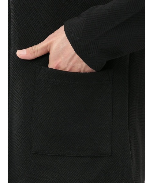 m.f.editorial（エムエフエディトリアル）の「【ストレッチ 羽織り カットアウター】カウラ/Kaule ふくれジャガード ノーカラーカーディガン（カーディガン/ボレロ・メンズ・ネイビー/ライトグレー/ブラック・X-LARGE/LARGE/MEDIUM）」の12枚目の写真