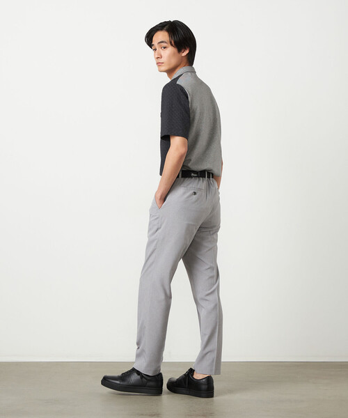 COMME CA ISM（コムサイズム）の「【吸水速乾】市松ジャカード ポロシャツ（ポロシャツ・メンズ・チャコール/ネイビー/ブラック/ブルー・MEDIUM/LARGE）」の7枚目の写真