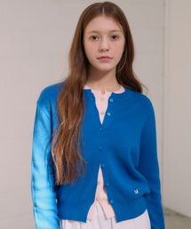 VLETI（ブレッティ）の「Round Neck Embroidery Basic Cardigan (Blue)（カーディガン/ボレロ）」