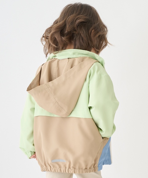 petit main（プティマイン）の「【撥水加工】配色ウィンブレ（ナイロンジャケット・キッズ・カラフル/ネイビー/黄緑系/アイボリー・100cm/80ｃｍ/120cm/90cm/110cm/130cm）」の5枚目の写真