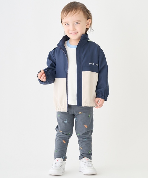 petit main（プティマイン）の「【撥水加工】配色ウィンブレ（ナイロンジャケット・キッズ・カラフル/ネイビー/黄緑系/アイボリー・100cm/80ｃｍ/120cm/90cm/110cm/130cm）」の8枚目の写真