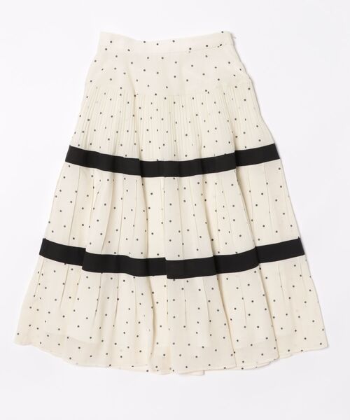 STRAWBERRY-FIELDS(ストロベリーフィールズ)の「【元宝塚トップ娘役 舞空瞳さん着用】ウェーブドロップ_ドットプリーツティアードスカート(スカート・レディース・ホワイト×ブラック/ブラック・2)」の18枚目の写真