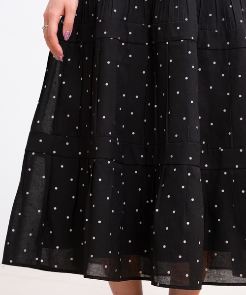 STRAWBERRY-FIELDS(ストロベリーフィールズ)の「【元宝塚トップ娘役 舞空瞳さん着用】ウェーブドロップ_ドットプリーツティアードスカート(スカート・レディース・ホワイト×ブラック/ブラック・2)」の12枚目の写真