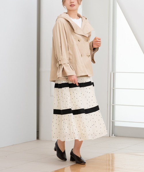 STRAWBERRY-FIELDS(ストロベリーフィールズ)の「【元宝塚トップ娘役 舞空瞳さん着用】ウェーブドロップ_ドットプリーツティアードスカート(スカート・レディース・ホワイト×ブラック/ブラック・2)」の17枚目の写真