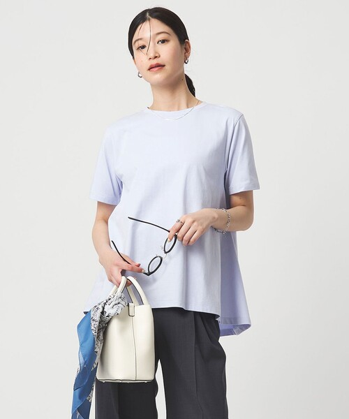yori バックフレアオーバーカットソー WEB限定】＜at ease＞バック フレア カットソー 接触冷感 UVカット 遮