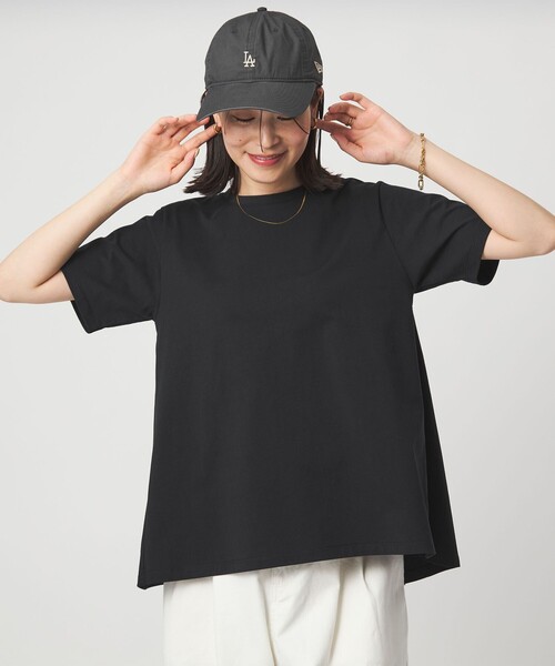 ヨリ　バックフレアオーバーカットソー 新品タグ付✨yori バックフレアオーバーカットソー フリル裾 半袖