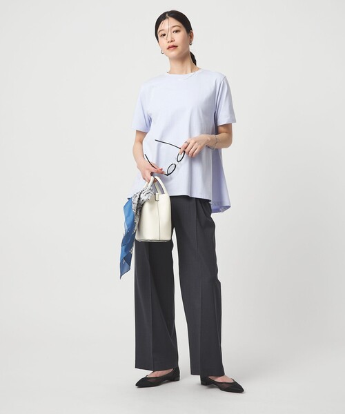 【yori】バックフレアオーバーカットソー 新品タグ付 yori バックフレアオーバーカットソー フリル裾 半袖