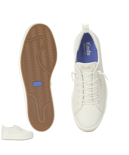 Keds（ケッズ）の「Keds ケッズ スカイラー スリップオン レザー オフホワイト（スニーカー・レディース・オフホワイト・23.5cm/24.0cm/25.0cm/23.0cm/22.5cm/24.5cm）」の3枚目の写真