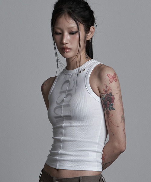 as you are(アズユーアー)の「◇ASYOUARE◇ソーイング ターン ロゴ スリーブレス SEWING TURN LOGO SLEEVELESS(タンクトップ・レディース・ブラック/ホワイト・FREE)」の5枚目の写真