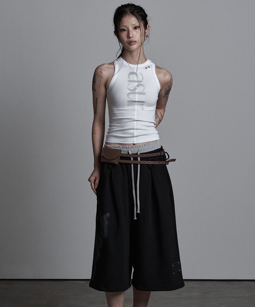 as you are(アズユーアー)の「◇ASYOUARE◇ソーイング ターン ロゴ スリーブレス SEWING TURN LOGO SLEEVELESS(タンクトップ・レディース・ブラック/ホワイト・FREE)」の10枚目の写真