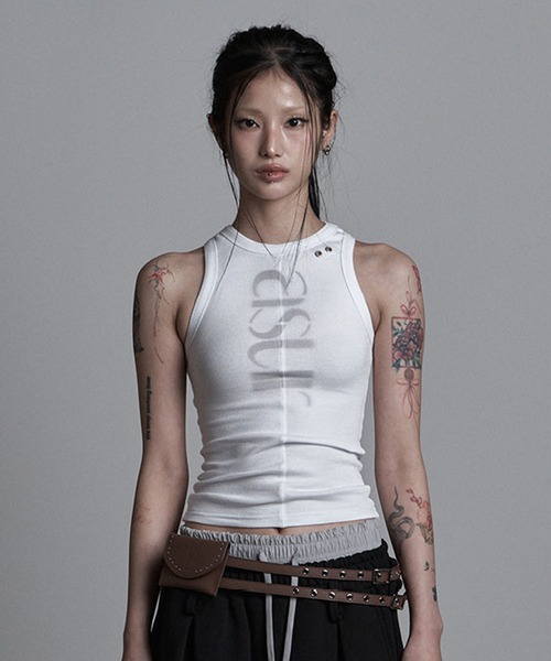 as you are(アズユーアー)の「◇ASYOUARE◇ソーイング ターン ロゴ スリーブレス SEWING TURN LOGO SLEEVELESS(タンクトップ・レディース・ブラック/ホワイト・FREE)」の18枚目の写真