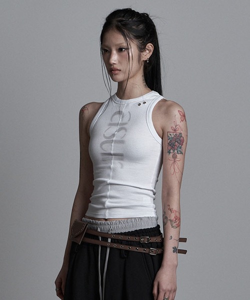 as you are(アズユーアー)の「◇ASYOUARE◇ソーイング ターン ロゴ スリーブレス SEWING TURN LOGO SLEEVELESS(タンクトップ・レディース・ブラック/ホワイト・FREE)」の19枚目の写真