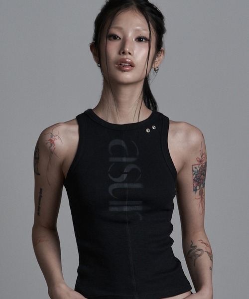 as you are(アズユーアー)の「◇ASYOUARE◇ソーイング ターン ロゴ スリーブレス SEWING TURN LOGO SLEEVELESS(タンクトップ・レディース・ブラック/ホワイト・FREE)」の7枚目の写真