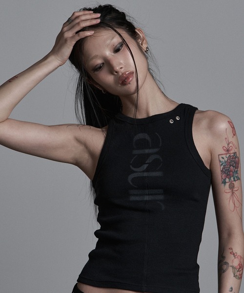 as you are(アズユーアー)の「◇ASYOUARE◇ソーイング ターン ロゴ スリーブレス SEWING TURN LOGO SLEEVELESS(タンクトップ・レディース・ブラック/ホワイト・FREE)」の8枚目の写真
