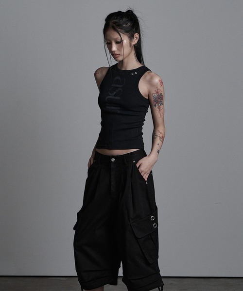 as you are(アズユーアー)の「◇ASYOUARE◇ソーイング ターン ロゴ スリーブレス SEWING TURN LOGO SLEEVELESS(タンクトップ・レディース・ブラック/ホワイト・FREE)」の14枚目の写真