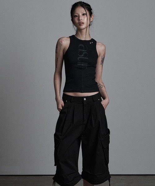 as you are(アズユーアー)の「◇ASYOUARE◇ソーイング ターン ロゴ スリーブレス SEWING TURN LOGO SLEEVELESS(タンクトップ・レディース・ブラック/ホワイト・FREE)」の15枚目の写真