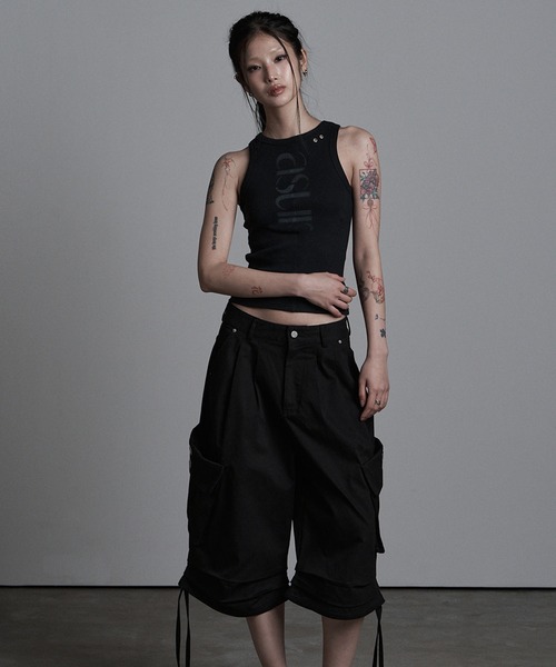 as you are(アズユーアー)の「◇ASYOUARE◇ソーイング ターン ロゴ スリーブレス SEWING TURN LOGO SLEEVELESS(タンクトップ・レディース・ブラック/ホワイト・FREE)」の16枚目の写真