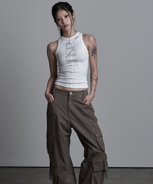 as you are(アズユーアー)の「◇ASYOUARE◇ソーイング ターン ロゴ スリーブレス SEWING TURN LOGO SLEEVELESS(タンクトップ・レディース・ブラック/ホワイト・FREE)」の12枚目の写真