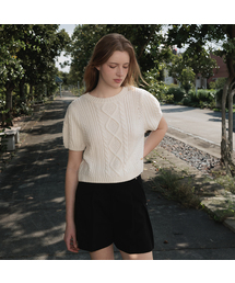 Half Sleeve Cable Knit [Ivory]