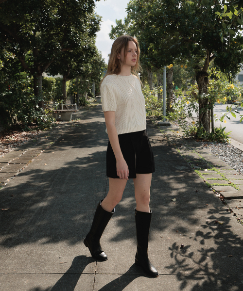 DEHEVE（デヘヴェ）の「Half Sleeve Cable Knit [Ivory]（ニット/セーター・レディース・アイボリー・FREE）」の7枚目の写真
