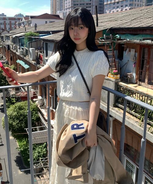 DEHEVE（デヘヴェ）の「Half Sleeve Cable Knit [Ivory]（ニット/セーター・レディース・アイボリー・FREE）」の12枚目の写真