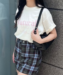 ピンクプリントピンクデザイン半袖Tシャツ