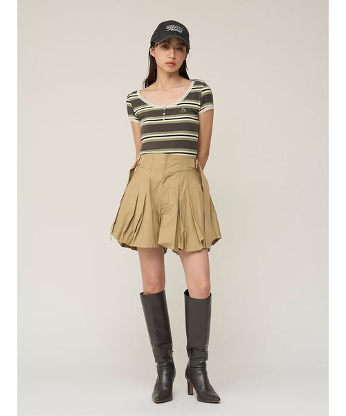 SNIDEL（スナイデル）の「【WEB限定カラーあり】レースデザインヘンリーネックTシャツ（Tシャツ/カットソー・レディース・ダークネイビー/ホワイト/カーキ/ネイビー・F）」の16枚目の写真