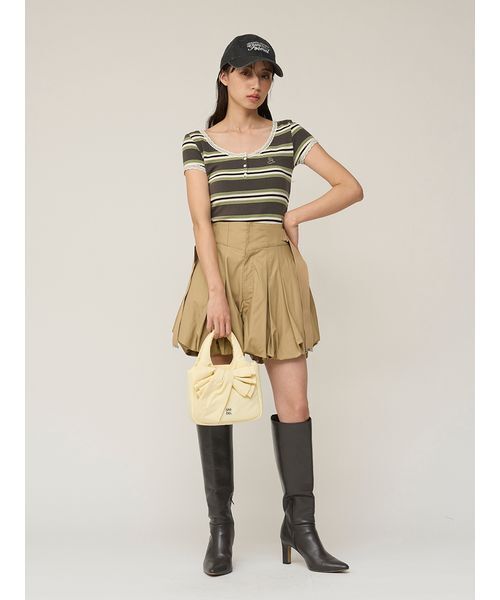 SNIDEL（スナイデル）の「【WEB限定カラーあり】レースデザインヘンリーネックTシャツ（Tシャツ/カットソー・レディース・ダークネイビー/ホワイト/カーキ/ネイビー・F）」の17枚目の写真