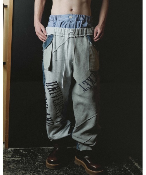 DISCOVERED（ディスカバード）の「DISCOVERED LAYERED SHORTS（その他パンツ・メンズ・ストライプ/グレー・3/1）」の4枚目の写真