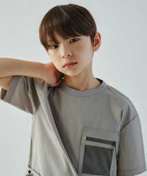 [シティレジャー] ユーティリティメッシュポケットウーブンTシャツ [ライトグレー]
