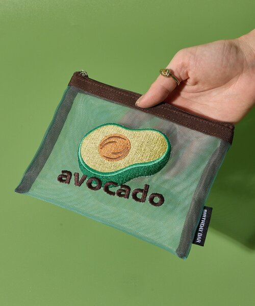 BIRTHDAY BAR（バースデイバー）の「【WEB限定】FOOD刺繍メッシュポーチ（ポーチ・レディース・ブルー系その他/オレンジ/レモンイエロー・0）」の2枚目の写真