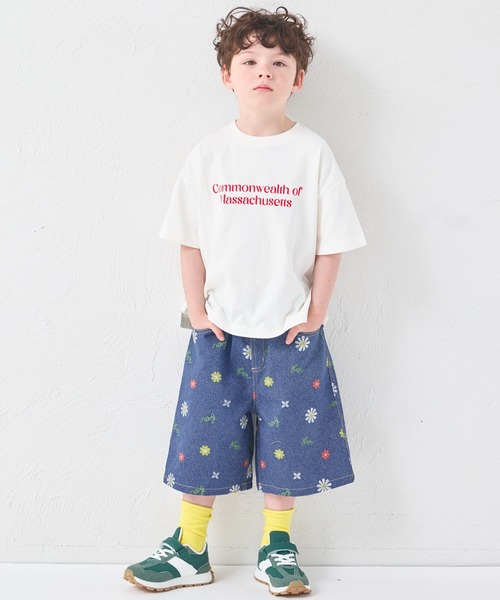 pairmanon（ペアマノン）の「【綿100%】ユニセックス ニュースペーパー風プリント 半袖Tシャツ（Tシャツ/カットソー・キッズ・チャコールグレー/ホワイト/グリーン・100/110/120/130/140/150/90）」の6枚目の写真