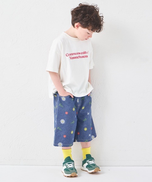 pairmanon（ペアマノン）の「【綿100%】ユニセックス ニュースペーパー風プリント 半袖Tシャツ（Tシャツ/カットソー・キッズ・チャコールグレー/ホワイト/グリーン・100/110/120/130/140/150/90）」の7枚目の写真