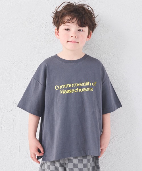 pairmanon（ペアマノン）の「【綿100%】ユニセックス ニュースペーパー風プリント 半袖Tシャツ（Tシャツ/カットソー・キッズ・チャコールグレー/ホワイト/グリーン・100/110/120/130/140/150/90）」の10枚目の写真