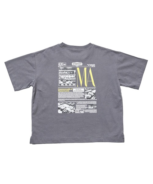 pairmanon（ペアマノン）の「【綿100%】ユニセックス ニュースペーパー風プリント 半袖Tシャツ（Tシャツ/カットソー・キッズ・チャコールグレー/ホワイト/グリーン・100/110/120/130/140/150/90）」の21枚目の写真