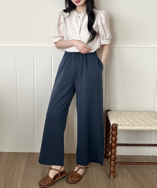 DAY CLOSET(デイ クローゼット)の「【2WAY/ぽわんとしたバルーン袖】半袖 ドット柄 パフスリーブ ブラウス レディース(シャツ/ブラウス・レディース・アイボリー・L/M)」の8枚目の写真