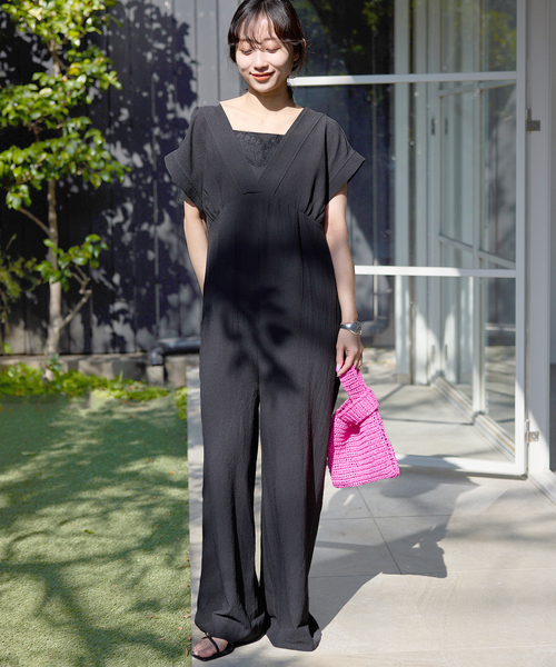 SLOBE IENA（スローブイエナ）の「シュリンクPEデザインオールインワン（つなぎ/オールインワン・レディース・ブラック/ブルー系その他・36/38）」の5枚目の写真